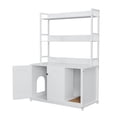 thumbnail image 4 of 52 Inch Large Litter Box Enclosure with Shelves and Doors, Modern Cat Litter Box Furniture Hidden, Wooden Cat Washroom Furniture with Scratch Pad, 4 of 8