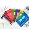 thumbnail image 4 of Kjfeif 1Pc A4 Plastic Expanding File Folder, Clear Envelope with Secure Closure & Label Pocket, Large Capacity Document Organizer for School, Office and Home, 9 Colors Available, 4 of 6