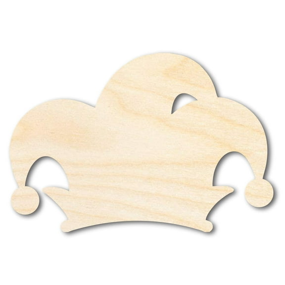 Unfinished Wood Jester Hat Silhouette 12" / 1/4"
