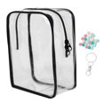 thumbnail image 1 of Bolsa de almacenamiento para muñecas pequeña, estuche de almacenamiento para minifiguras, bolsa pequeña portátil a prueba de polvo, bolsa para muñecas negro con hebilla, 1 of 8