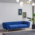 thumbnail image 4 of Jordyn Mid Century Luxury Chesterfield Velvet Living Room Couch in Navy Blue, 4 of 7