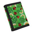 thumbnail image 2 of FUIALDOLG St. Patrick's Teen Trifold Wallet Featuring Ladybug Clover Rainbow, Waterproof Polyester Wallet for Outdoor Sports, 2 of 6