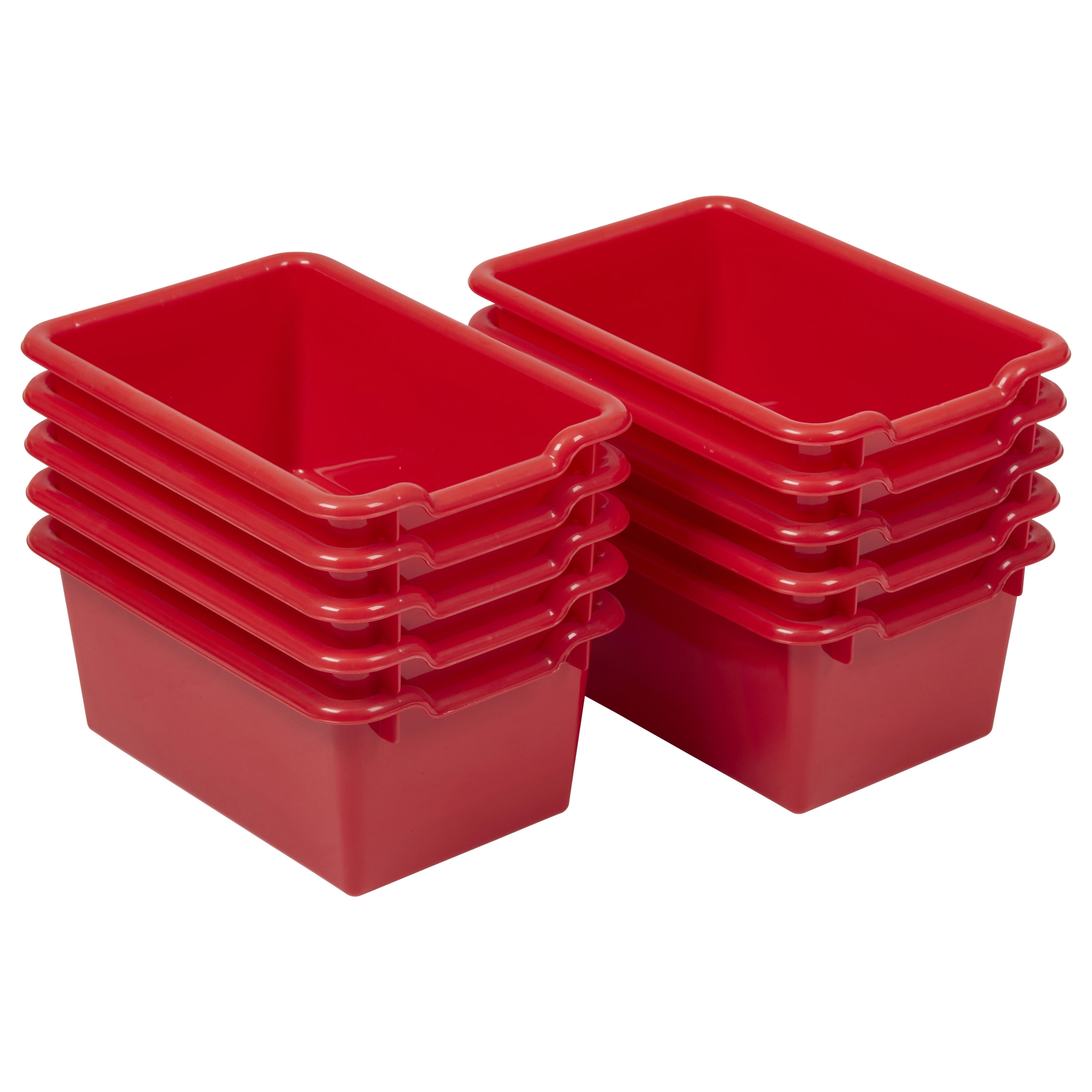 Scoop Front Storage Bins Red