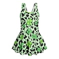 thumbnail image 4 of Xixirimido Shamrock Leopard Green Print Girls One Piece Swimsuits with Skirt Sleeveless Modest Skirted Swimwear with Built-in Shorts UPF 50+ Bathing Suit for St. Patrick's Day, 12-13 Years, 4 of 7
