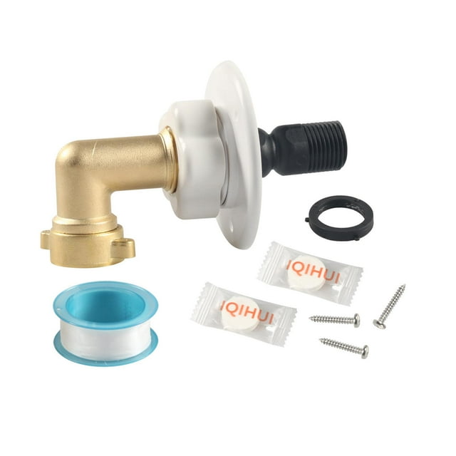 DYNWAVECA RV City Water Fill Inlet with Check Valve and Gasket Seal Brass Connector for Camper Trailer Marine Accessory Sturdy 90 Degrees