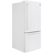 GE GDE21EGKWW 21 Cu. Ft. White Bottom Freezer Refrigerator