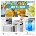 thumbnail image 6 of Portable Self Cleaning Countertop Ice Maker Machine, 6 Mins/9 Pcs, 26.5lbs/24Hrs, 2 Sizes of Bullet Ice, Ideal for Kitchen, Office, and Parties, Stainless Steel Silver Ice Maker with Scoop and Basket, 6 of 11