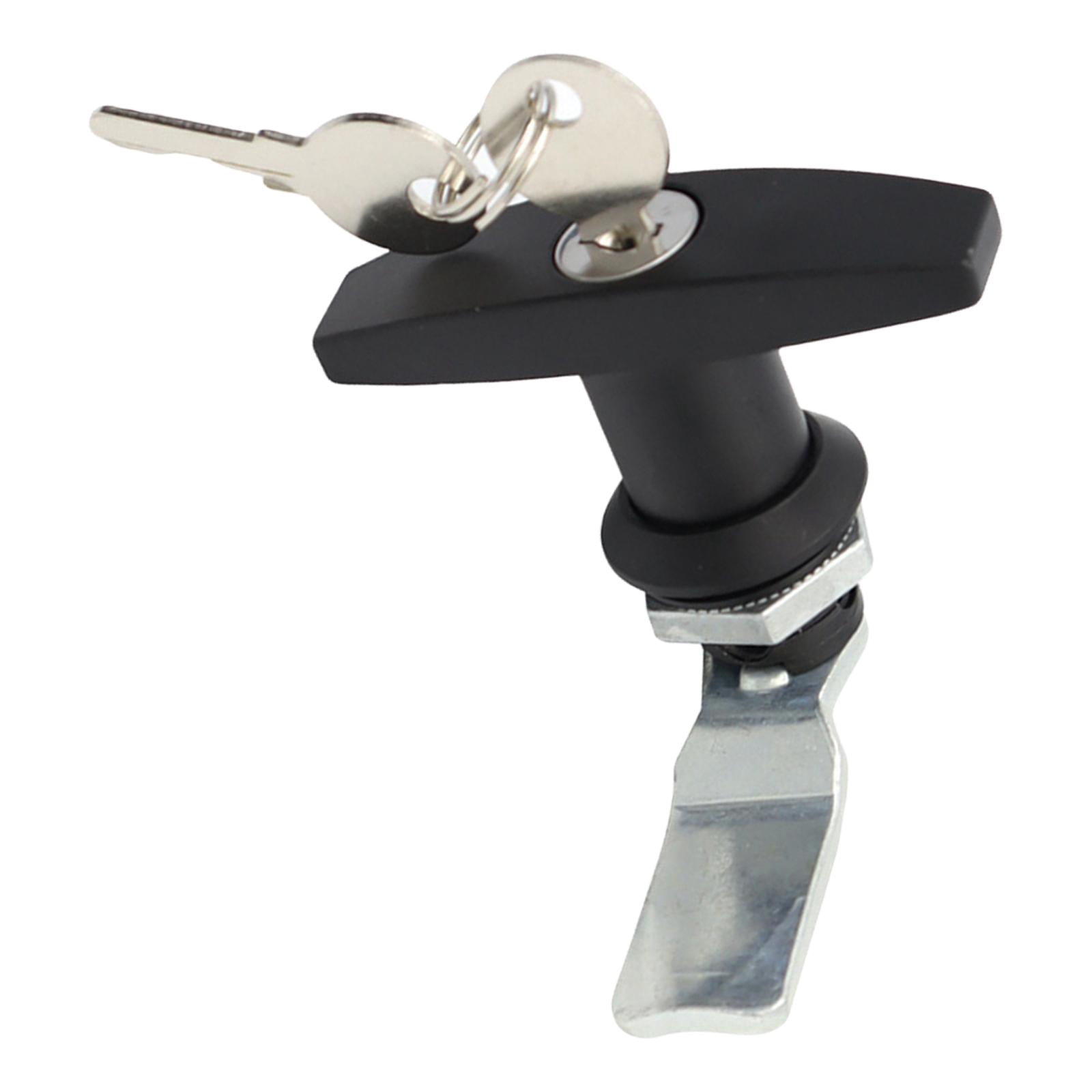 Handles Lock With Keys Garage Door Distribution Cabinet Trailer RV T Handle Keyed Lock Industrial Cabinet Hardware - 1Pc Black