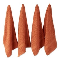 DII Modern Cotton Solid Waffle Terry Dishtowels in Spice Orange (Set of 4)