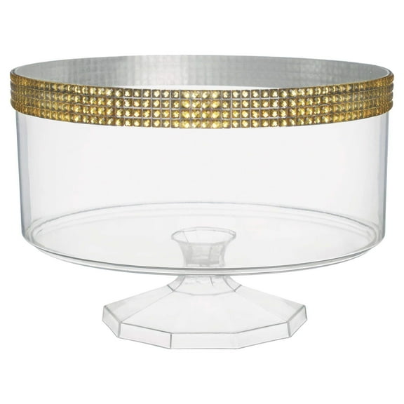 Plastic Trifle Container with Gold Gems | Small | 1ct