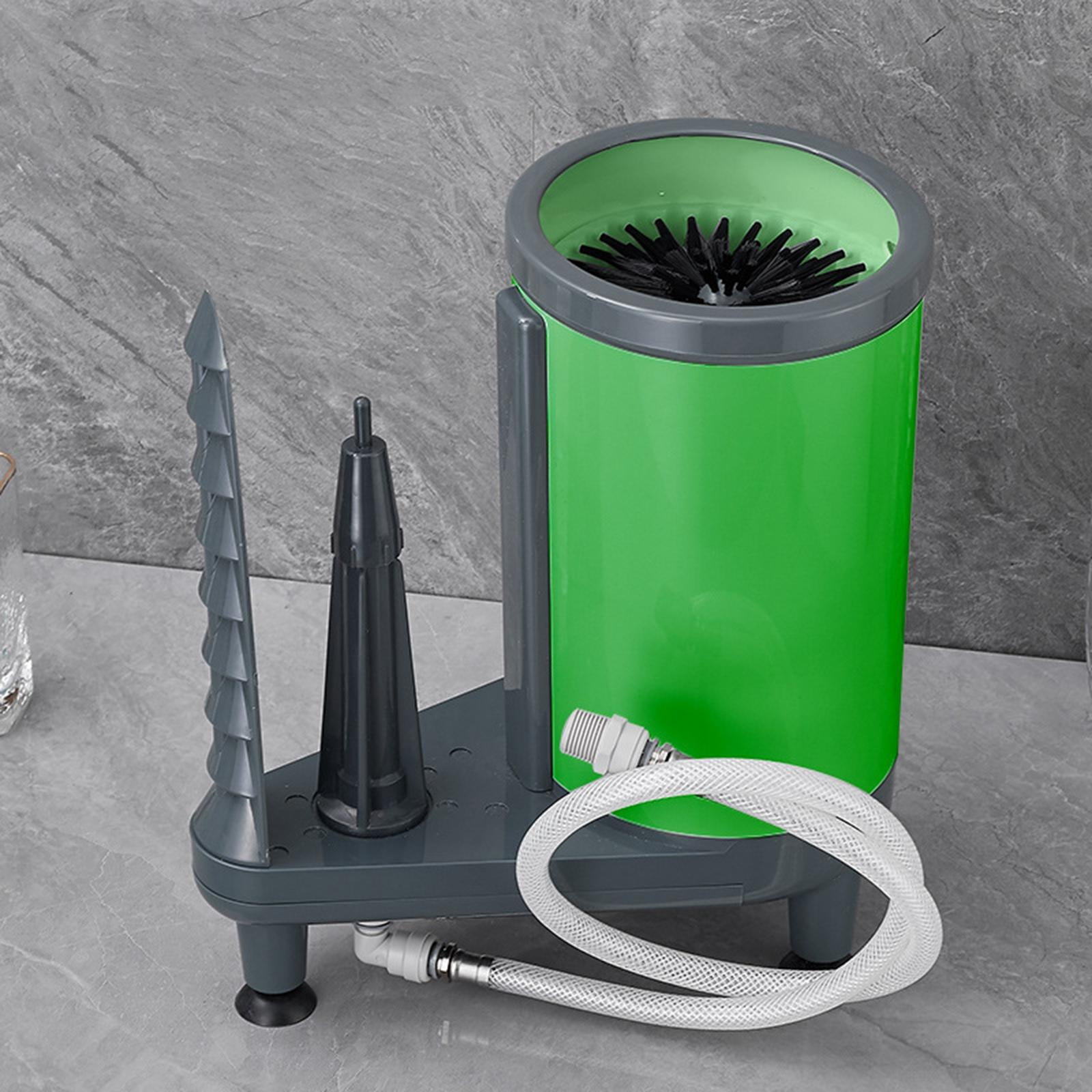 Dualoai Glass Rinser 360 degree Nylon Brush Kitchen Sink Attachment for Household Cafe Bar Green