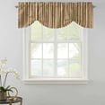 thumbnail image 2 of Tie Up Valances for Windows, Country Farmhouse Adjustable Valance Curtains Window Treatment for Living Room, Vintage Plants Lines Pattern Brown Rod Pocket Kitchen Curtains & Drapes 42x18 Inch, 2 of 9