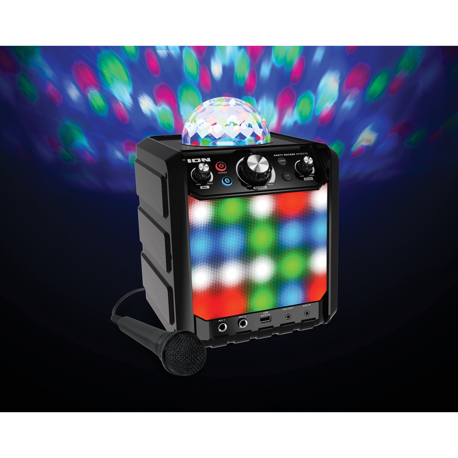 ION Audio Party Rocker Effects Black - Bluetooth Speaker with Light Show and Microphone - image 2 of 3