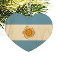 thumbnail image 2 of Argentina Country Flag Heart Love Wood Christmas Tree Holiday Ornament, 2 of 3