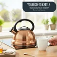 thumbnail image 4 of Luminuxe Whistling Tea Kettle, 3qt Stainless Steel Stove Top Kettle with Cool-Touch Handle, Durable, Fast Boil Tea Pot for Gas or Electric Stove, 4 of 6