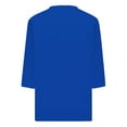 thumbnail image 5 of DondPO Womens tops Women's Summer Solid V Neck 3/4 Sleeve Loose Casual top Shirts for Women Blouses for Women Blue 3XL, 5 of 5