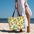 thumbnail image 6 of Xecao Pineapple for versatile beach bag for women includes zipper pockets and waterproof material, ideal for vacations and adventures., 6 of 7