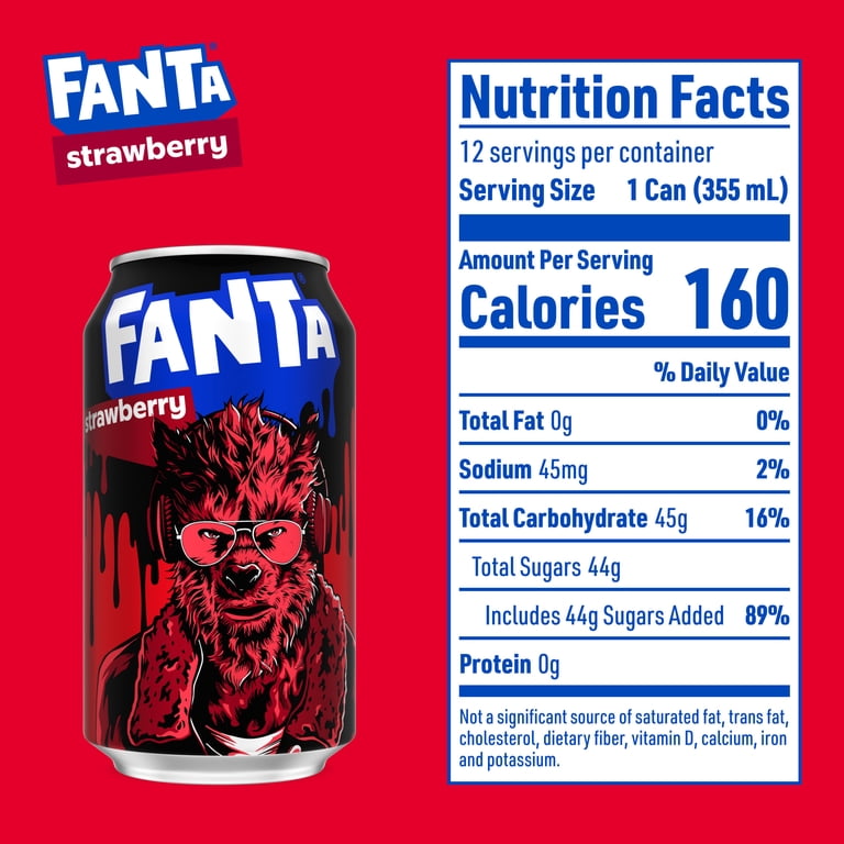 Fanta, Strawberry Soda, 12 fl oz, 12 Pack Fridge Can - Walmart.com