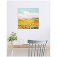 thumbnail image 3 of Kate and Laurel Colorful Meadow Landscape Framed Canvas Wall Art by The Creative Bunch Studio 22 x 22 Sylvie White, Whimsical, Landscapes, Nature, Flowers Art for Wall Decor, Living Room, Bedroom, 3 of 8