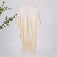 thumbnail image 6 of tasrioml Women Cardigan Shawl Open Front Shiny Sun Protection Jacket with Tassel Hem Outdoor Activities Sun Protection Cardigan, 6 of 8