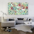 thumbnail image 2 of ARTCANVAS Light Teal Magenta Yellow Modern Canvas Art Print - Size: 60" x 40" (0.75" Deep) (3-Piece), 2 of 9