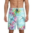 thumbnail image 2 of Picia Dragonfly Floral Pajama Shorts for Men, Men's Pajama Bottoms, Sleepwear,Short Pajama Pants-Large, 2 of 9