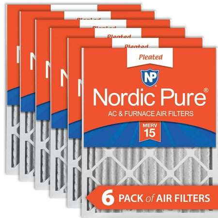 

Nordic Pure 20x25x4 (3 5/8) Pleated MERV 15 Air Filters 6 Pack