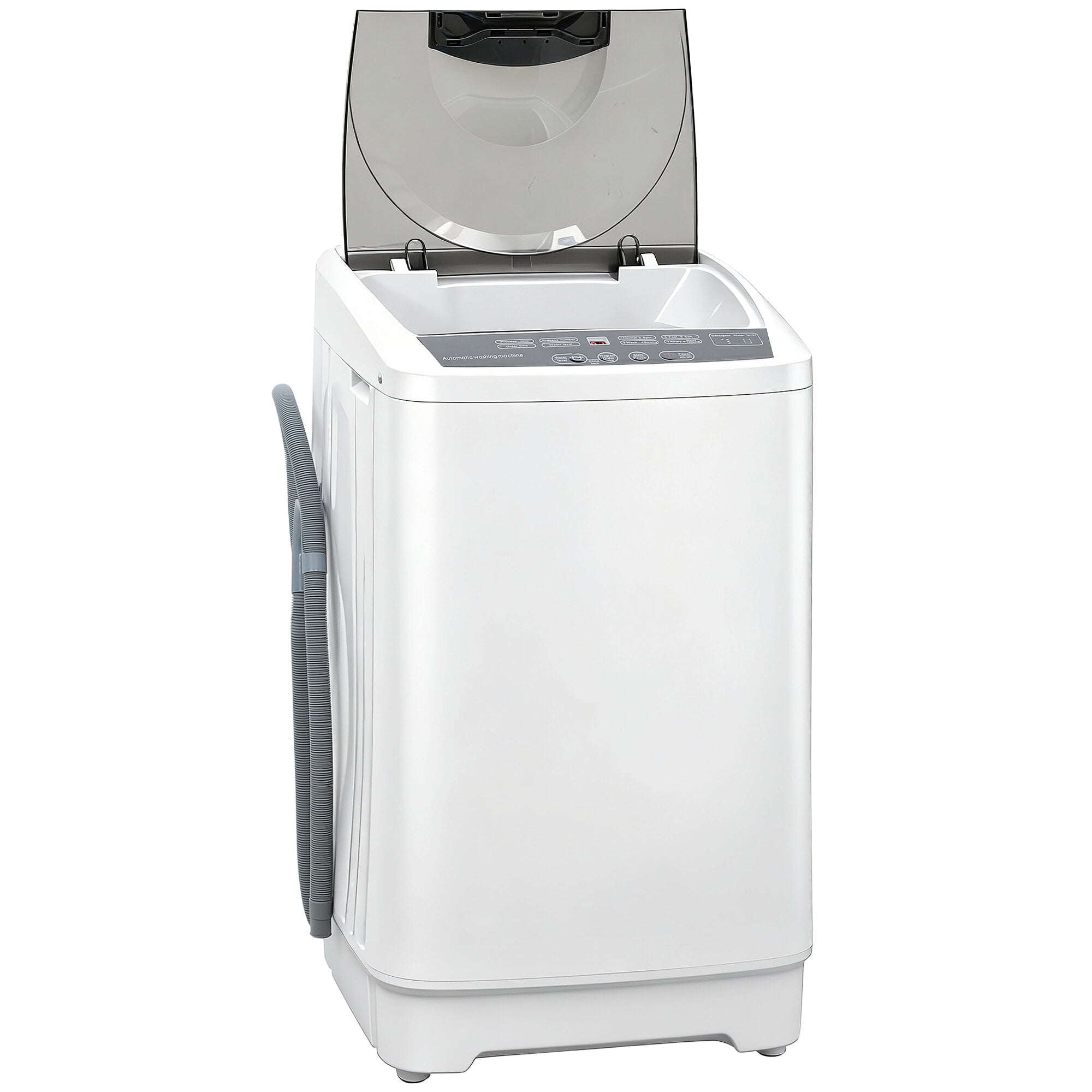 Electric Dryer, Compact Washer, Portable Washing Machine, Full Automatic Washer with 8 Programs and 6 Water Levels, Transparent Grey,White Dryer Machine,Tumble Dryer
