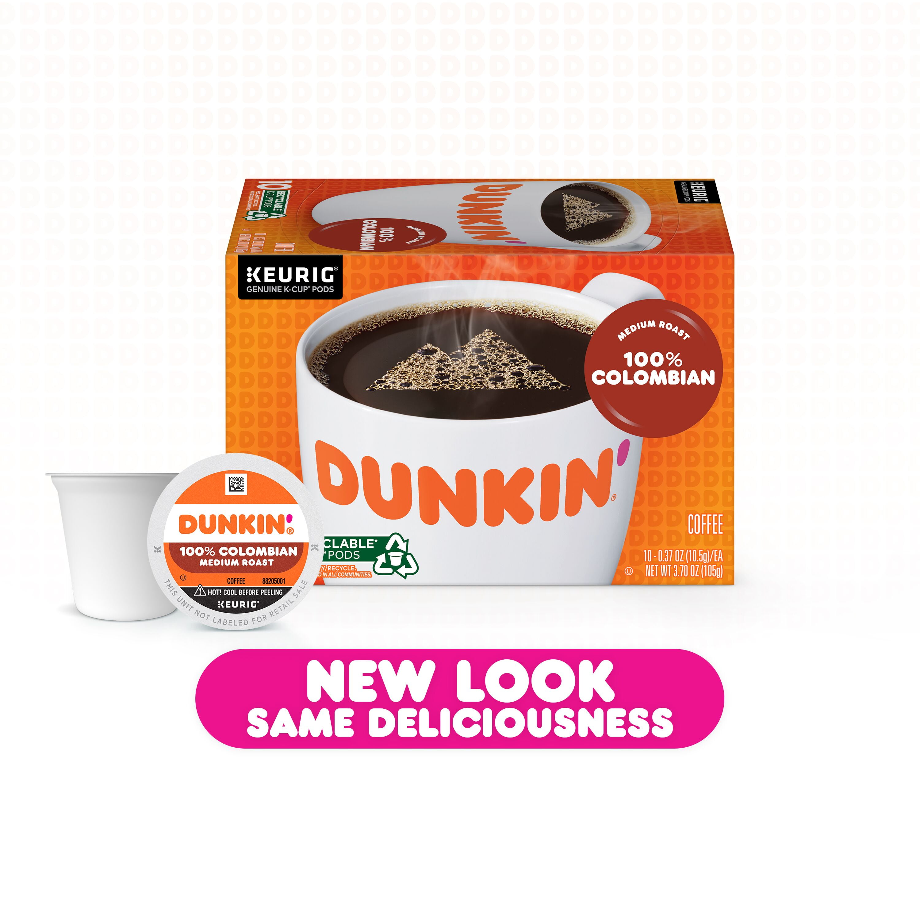 (60 Count) Dunkin' 100% Colombian, Medium Roast, K-Cup Coffee Pods