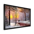 thumbnail image 2 of Designart 'Christmas Forest With Trees and River IV' Traditional Framed Art Print, 2 of 4