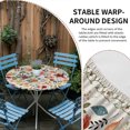 thumbnail image 2 of Watercolor Flowers Round Tablecloth for 36-44 Inch Tables,Fitted Table Cover with Elastic Edge,Rustic Spring Floral Botanical Beige Waterproof Outdoor Table Cloth Protector for Patio Garden Dinner, 2 of 9