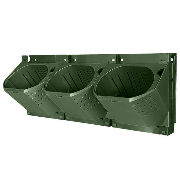 Window Box Planter Hanging Wall Plants, 19.6 x 7.4 x 4 in. 3-Pocket Plastic Vegetable Flower Planters Boxes Flower Pots