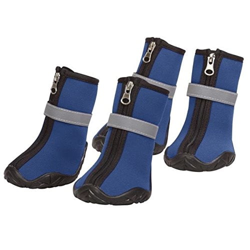 Zack & Zoey Neoprene Dog Boots Winter Paw Protection Safety Sole - Choose Red or Blue & Size(Medium - 3" L x 2¼"W 4" H Blue)
