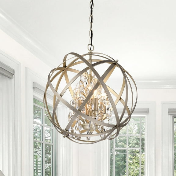 The Lighting Store Benita 4-light Light Gold with Bronze Metal Crystal Orb Chandelier