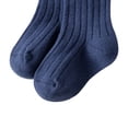 thumbnail image 4 of Toddler Baby Knitted Socks Infant Medium Tube Socks Solid Color Ribbed Knit Knee High Socks Seamless Stockings, 4 of 6