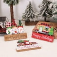 thumbnail image 5 of 3 Pieces Christmas Table Decorations Signs Truck Gnome Christmas Tree Wooden Table Decorations Xmas Table Signs for Holidays Christmas Dinner Party Coffee Table, 5 of 8