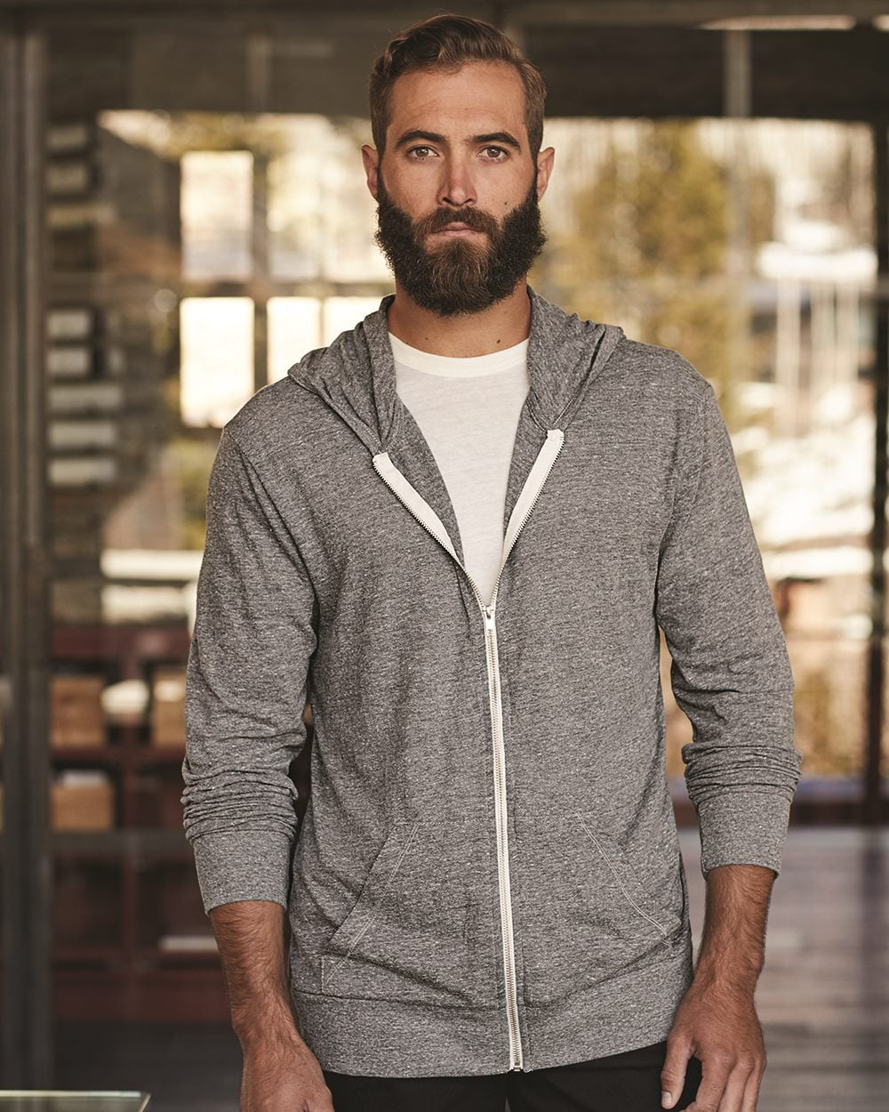 ALTERNATIVE alternative men's zip hoodie, eco true mocha Alternative Apparel Basic Eco Jersey Zip Hoodie | eBay