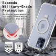 thumbnail image 6 of Rancase for iPhone 15 Pro Max Case with Magnetic Invisible Stand - Slim Translucent Design, Built-in Screen Protector, Military-Grade Drop Protection, Shockproof, MagSafe Compatible - Clear, 6 of 6