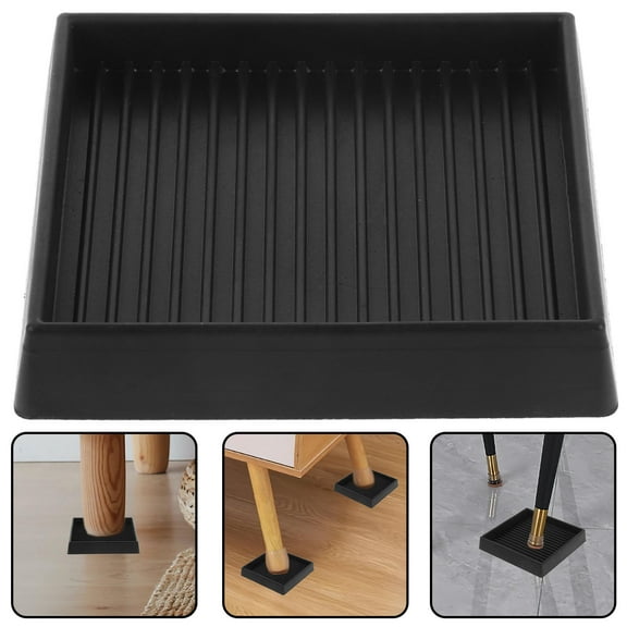 TAILTOSS 1Pack Black Square Rubber Furniture Leg Pad for Protecting Floors and Reducing Noise 3.34X3.34X0.59In