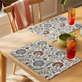 thumbnail image 4 of Boho Floral Placemats Set of 2 Farmhouse Retro Botanical Vine Flowers Place Mats Indoor Wipeable Table Mats Washable Cloth Dining Table Placemats for Kitchen Holiday Party Home Decor 13x19 Inch, 4 of 9