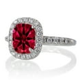 thumbnail image 2 of 2.05 Carat 7mm Cushion Cut Ruby Antique Moissanite Diamond Engagement Ring on 10k White Gold, 2 of 2
