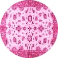 thumbnail image 1 of Ahgly Company Indoor Round Oriental Pink Traditional Area Rugs, 4' Round, 1 of 4