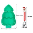 thumbnail image 2 of ELAYARD Assorted Color Christmas Tree Shaped Salad Plates Sectioned Design for Dinner Use Includes Fork and Spoon Set, 2 of 8