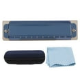thumbnail image 1 of Diatonic Harmonica, 10 Hole Harmonica Metal Waterproof  For Gifts Blue, 1 of 8