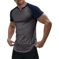 thumbnail image 2 of Short Sleeve T-Shirts for Men V Neck Tees Tops Mens Stretchy Slim Ribbed Basic Summer Casual Tshirts Shirts, 2 of 8