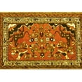 thumbnail image 1 of Ahgly Company Machine Washable Indoor Rectangle Persian Yellow Traditional Area Rugs, 5' x 7', 1 of 4