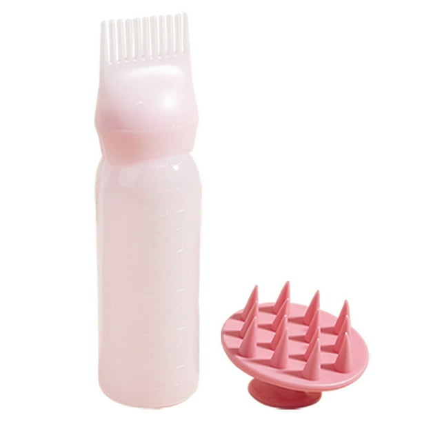 Botella Champú Dentada 120 Ml Con Peine para Lavar El () Rosa