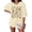 Beige, variant on Women Oversized Halloween T‑Shirt, Cute Ghost Castle Graphic Short Sleeve Casual Fall Loose Tops