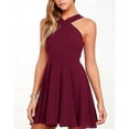 thumbnail image 3 of Vestido corto sexy sin mangas y sin espalda para mujer, ideal para fiestas de verano 2024, con tirantes, cremallera trasera y cuello halter., 3 of 5