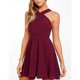 thumbnail image 3 of Vestido corto sexy sin mangas y sin espalda para mujer, ideal para fiestas de verano 2024, con tirantes, cremallera trasera y cuello halter., 3 of 5